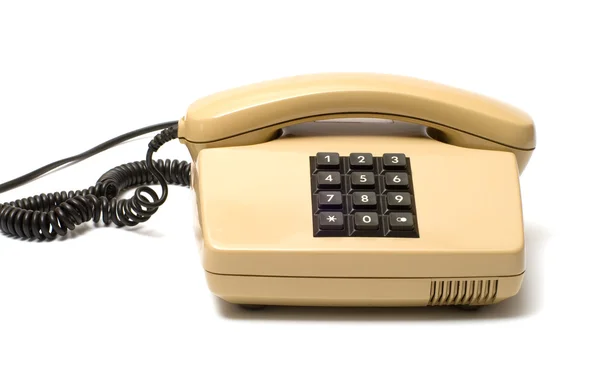 Sistema Telefónico Bege Antigo Sobre Fundo Branco — Fotografia de Stock