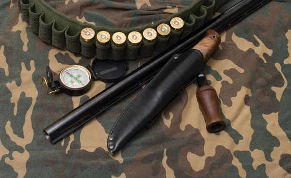 Subjects Hunting Ammunition Camouflage Fabric — Stock Photo, Image