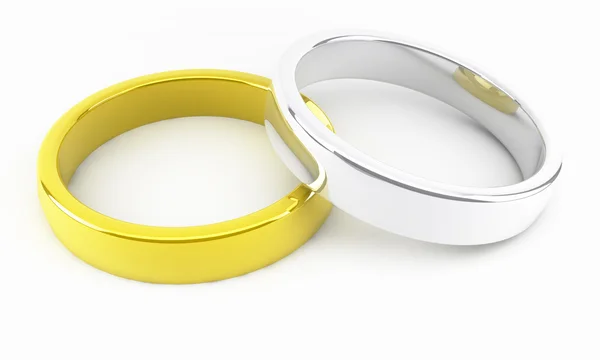 금과 백 금 결혼 반지 — 스톡 사진