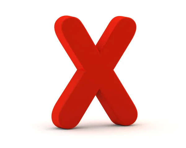 Marca de verificação vermelha no ou x — Fotografia de Stock