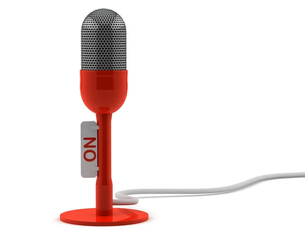 Red retro microphone — Stock Photo, Image