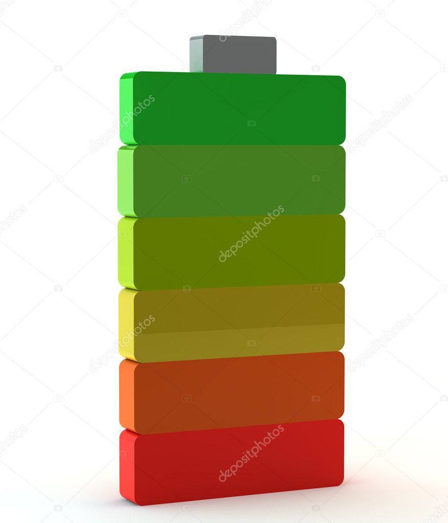 3d multi-coloured battery