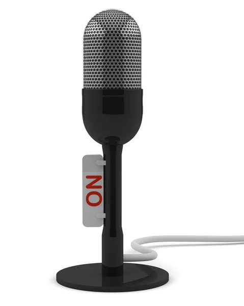 Black retro microphone — Stock Photo, Image