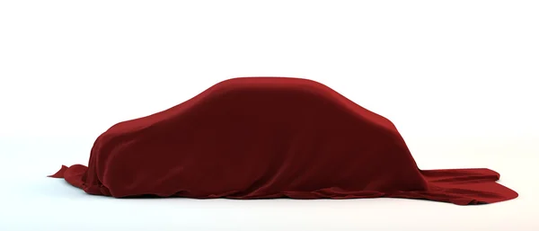 Samochód objęty czerwone tkaniny — Zdjęcie stockowe