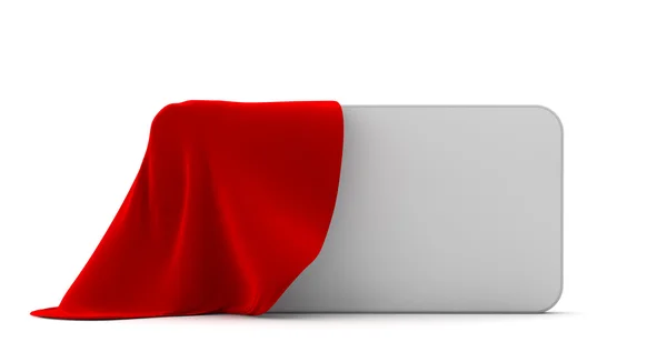 Billboard and red fabric — Stock Photo, Image