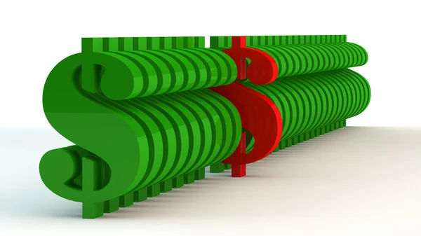 Dólar sinais de cor verde — Fotografia de Stock