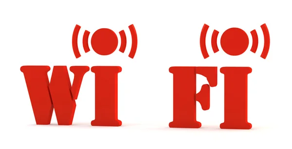 Ícone Wifi Fundo Branco Com Ondas Rádio — Fotografia de Stock