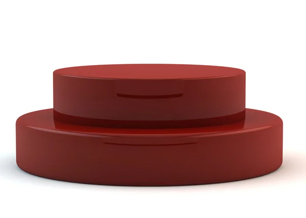 Renderizado Pedestal Vermelho Fundo Branco — Fotografia de Stock
