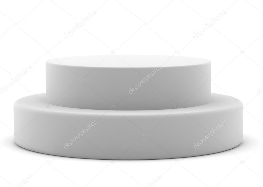 3d rendered pedestal on white background for you design
