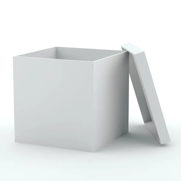 Witte lege doos geopend — Stockfoto