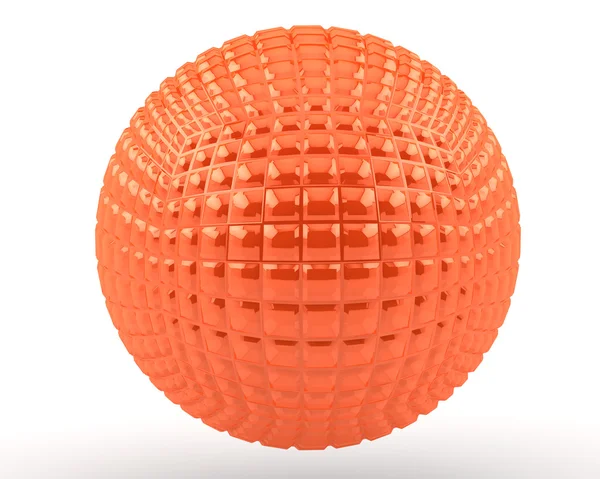 Einzigartige Orangefarbene Kugel Auf Weißem Hintergrund — Stockfoto