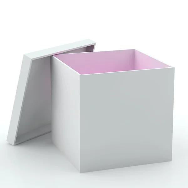Caixa vazia com luz rosa — Fotografia de Stock