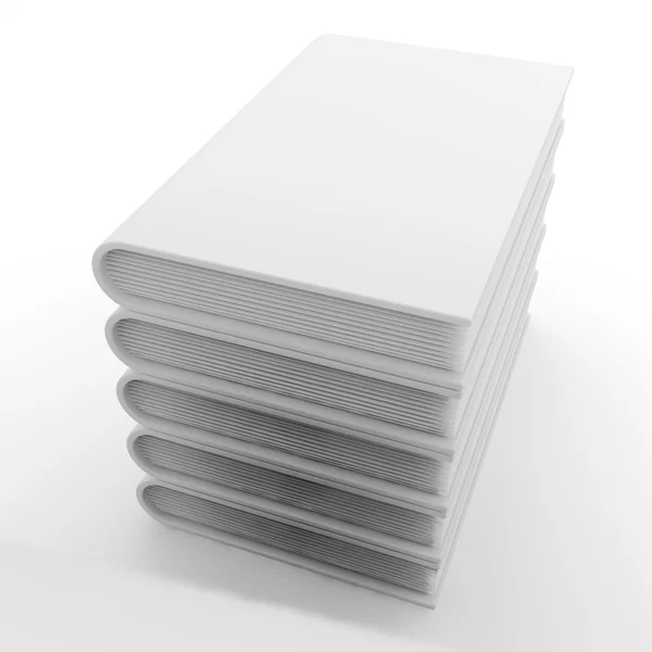 Пакет Белых Книг Белом Фоне — стоковое фото