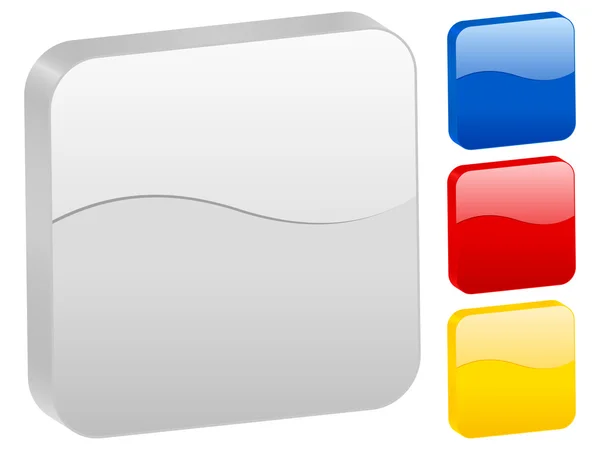 3d rounded square icon — Stok Vektör