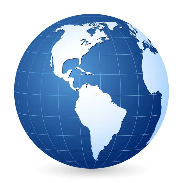 Blue world globe 2 — Stock Vector