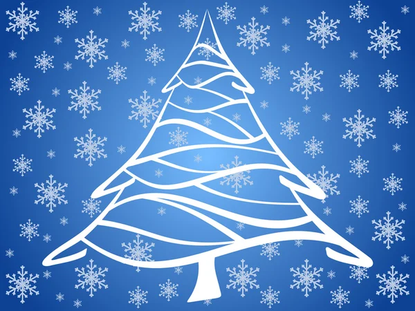 Albero di Natale blu sfondo — Vettoriale Stock