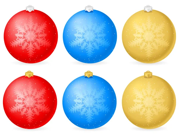 Christmas balls with snowflake — Stock Vector