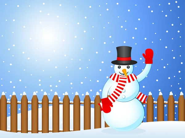 Christmas snowman — Stock Vector