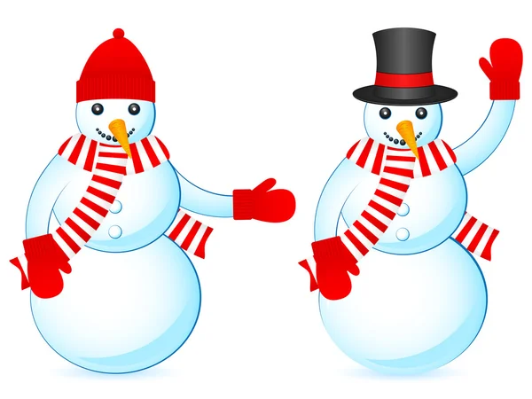 Twee snowmans — Stockvector