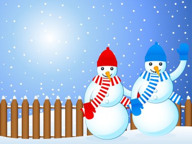 Christmas snowmans background clipart