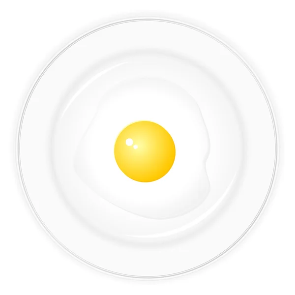 Dish and fried egg — Stock Vector