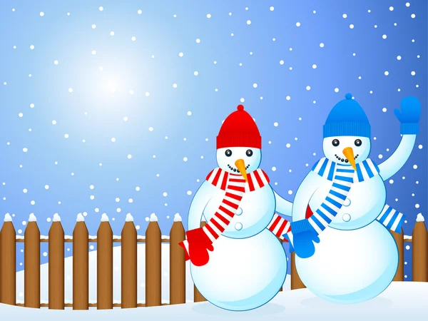 Vánoční snowmans pozadí — Stockový vektor