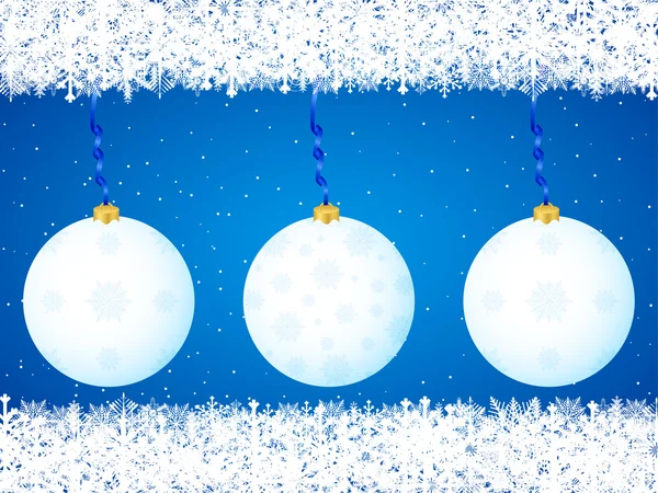 Christmas balls background blue — Stock Vector