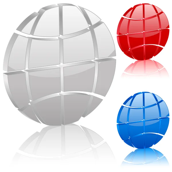 3D globe-symbool — Stockvector