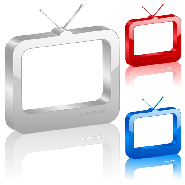 Símbolo de TV 3D — Vetor de Stock