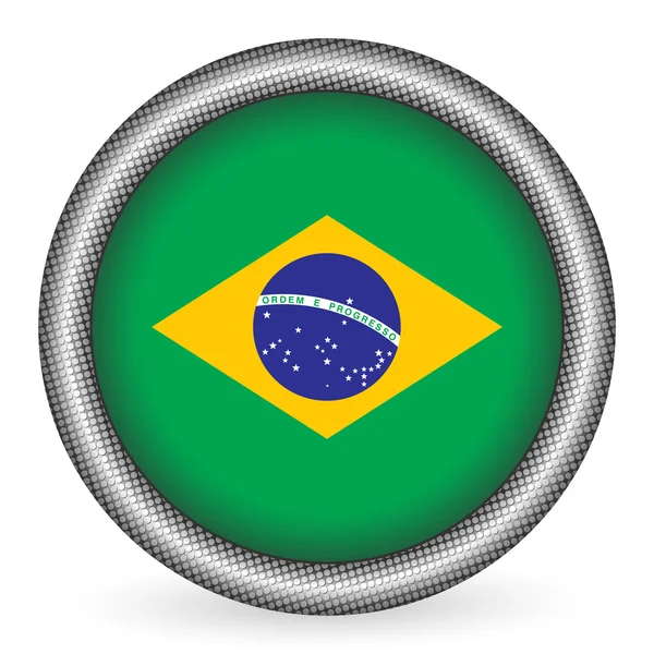 Κουμπί "σημαία" Βραζιλία — Διανυσματικό Αρχείο