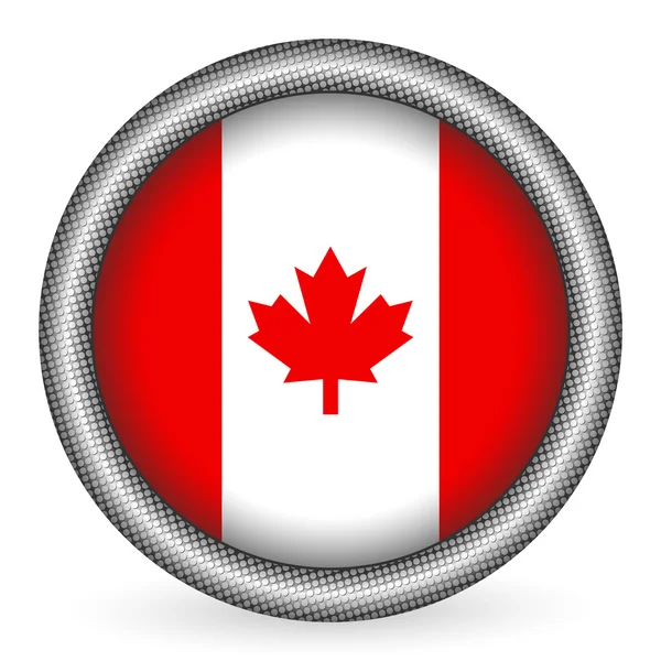 Kanada bayrağı düğmesi — Stok Vektör