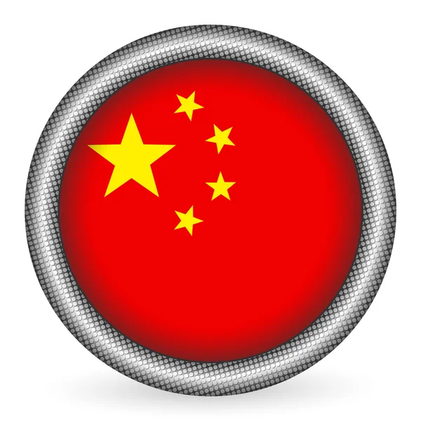 Chine bouton drapeau — Image vectorielle