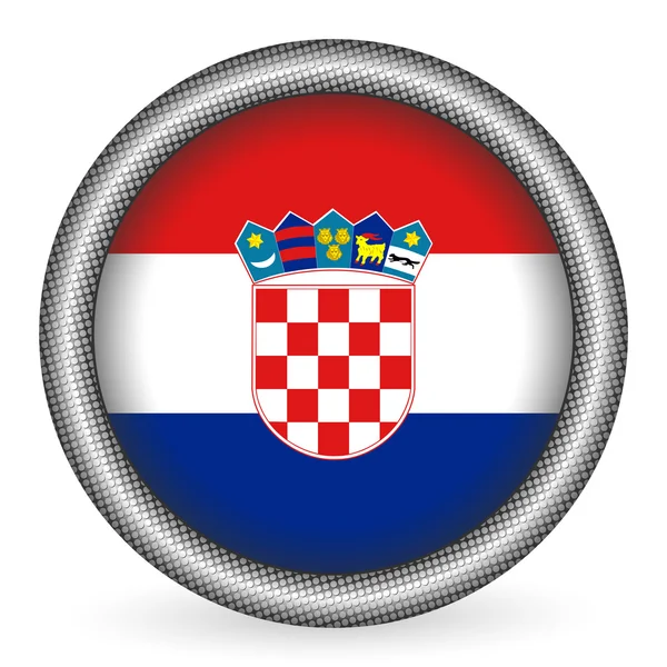 Bouton drapeau croate — Image vectorielle