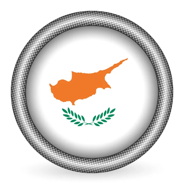 Kıbrıs bayrağı düğmesi — Stok Vektör