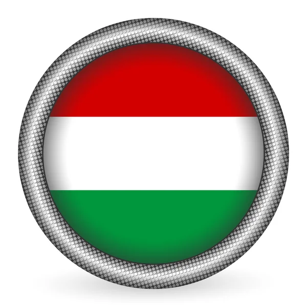 Bouton drapeau hongrois — Image vectorielle