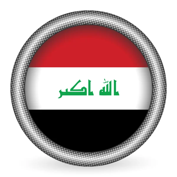 Irak bayrağı düğmesi — Stok Vektör