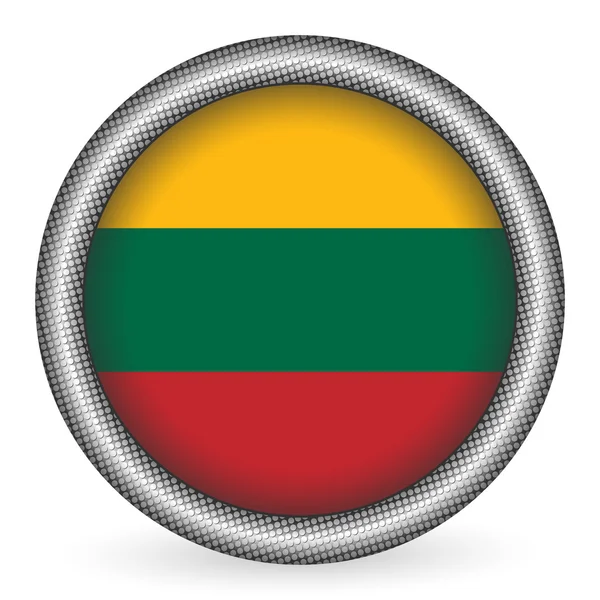 Litvanya bayrağı düğmesi — Stok Vektör
