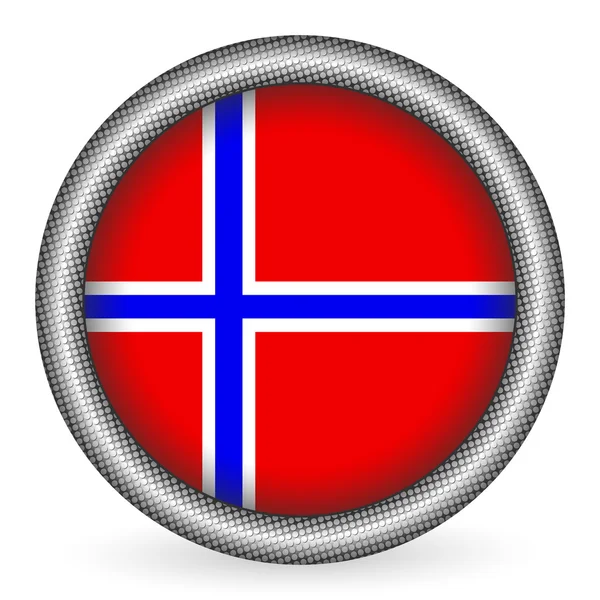 Botão bandeira norway — Vetor de Stock