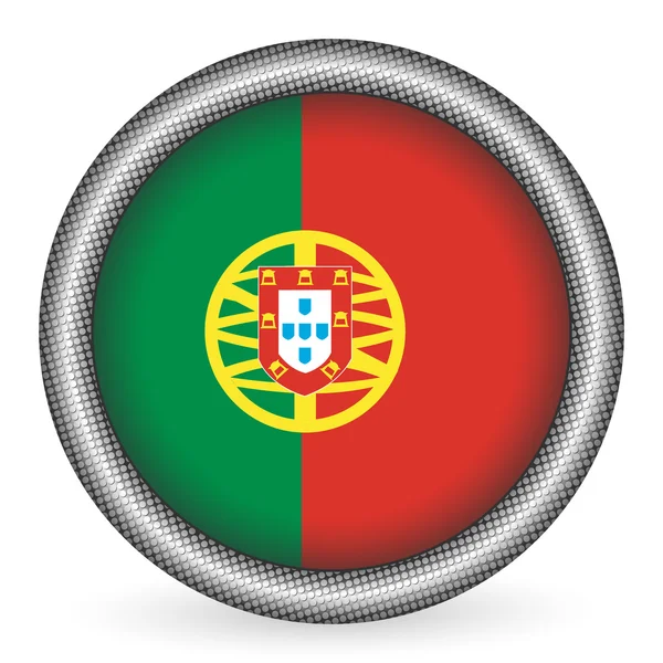 Pulsante bandiera portoghese — Vettoriale Stock