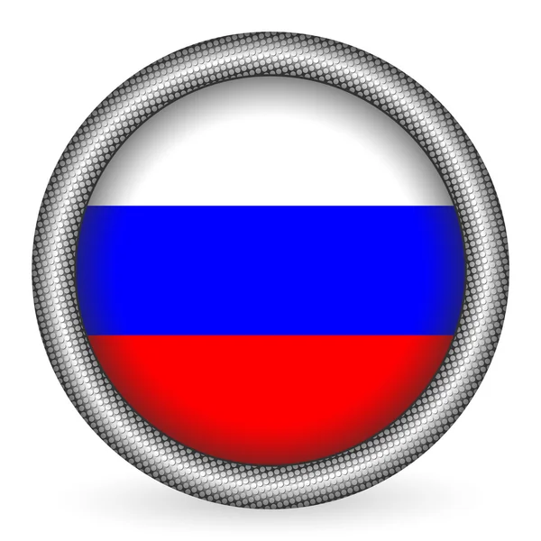 Botón bandera de Rusia — Vector de stock