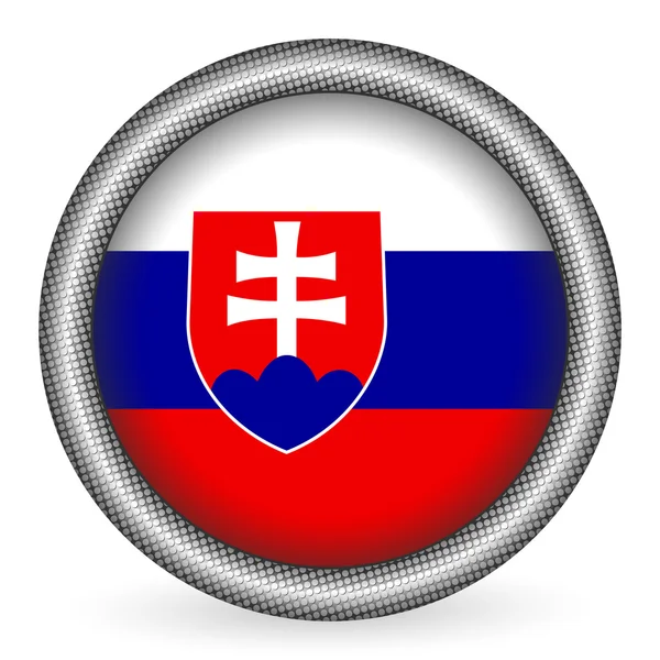 Slovakya bayrağı düğmesi — Stok Vektör