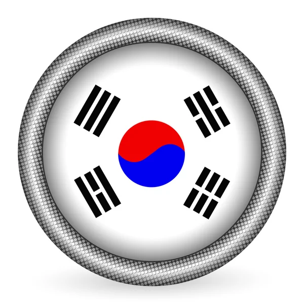 Botão bandeira sul da Coréia —  Vetores de Stock