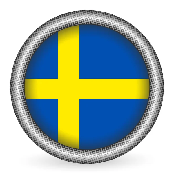 스웨덴 국기 버튼 — 스톡 벡터
