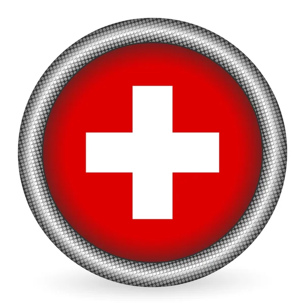 Botón bandera Suiza — Vector de stock