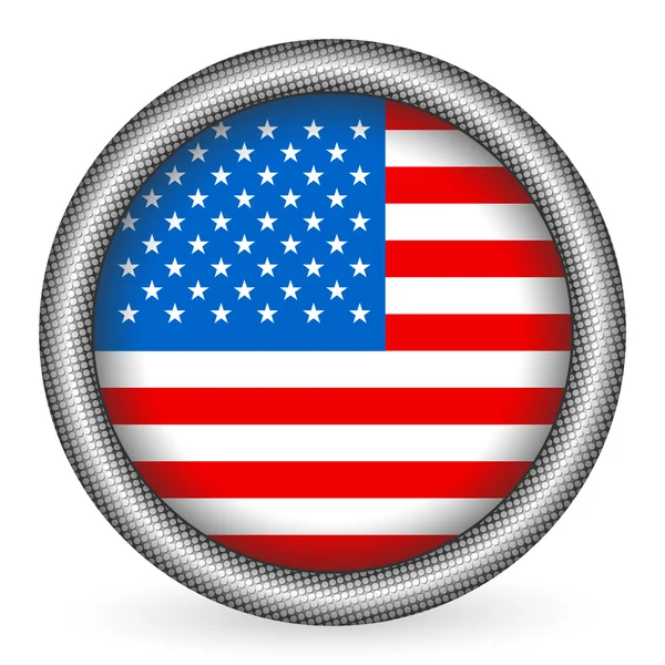 EUA botão bandeira — Vetor de Stock
