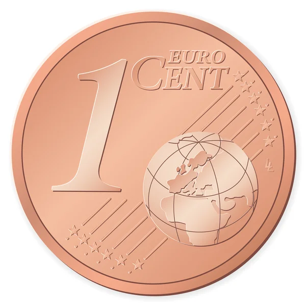 1 euro cent — Stok Vektör