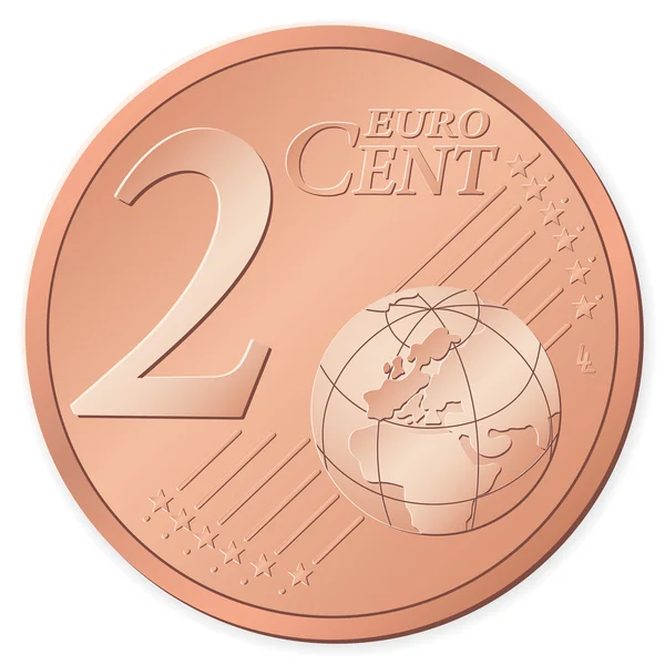2 cent euro — Vettoriale Stock