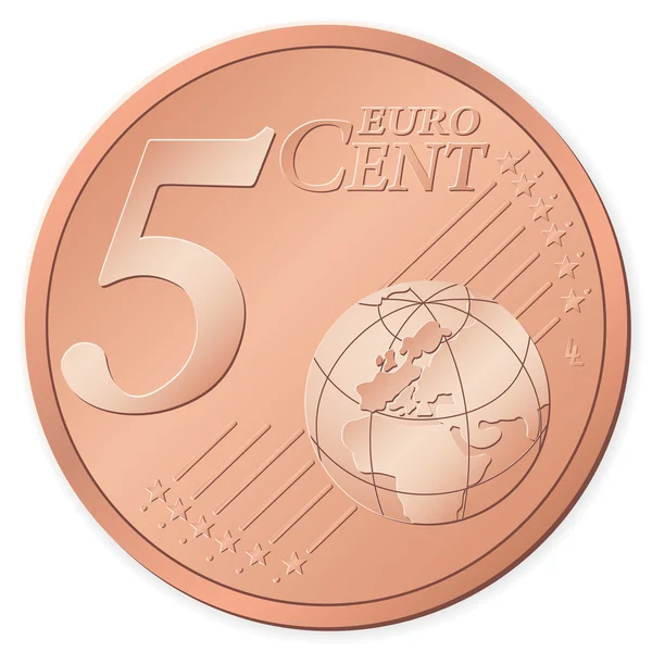 5 euro cent — Stok Vektör