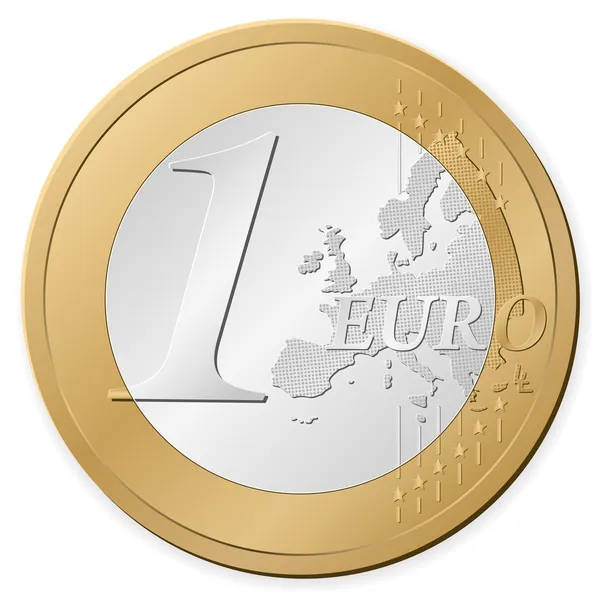 1 euro-érme — Stock Vector