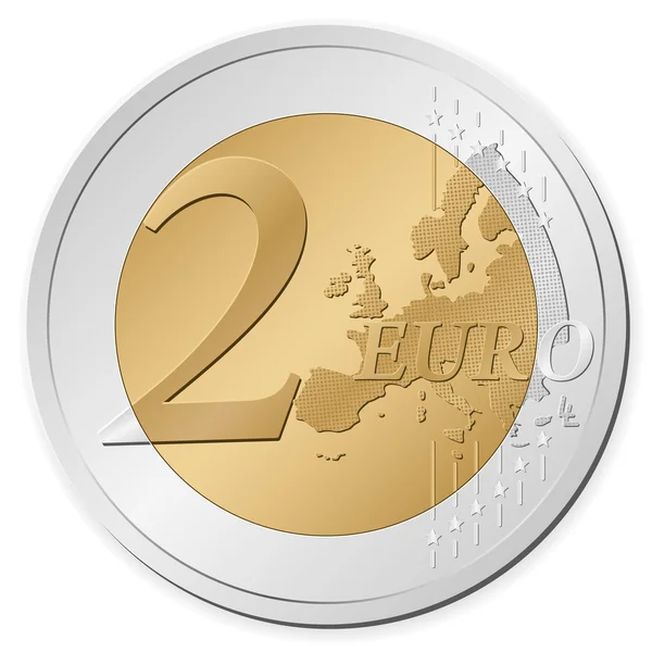 2 євро монетою — стоковий вектор